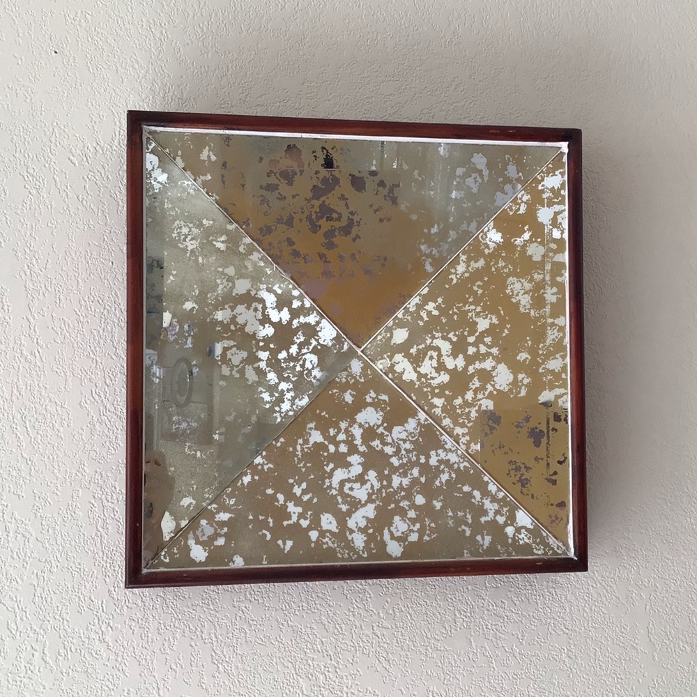 Mercury Glass Wood Frame Wall Decor
